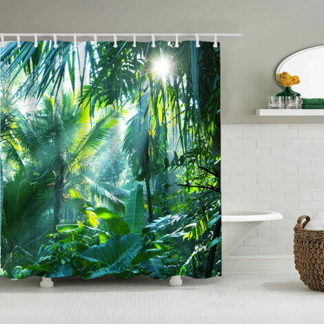 Rideau De Douche Motif Montagne (L180cm X H200cm)｜Rideaux Deco