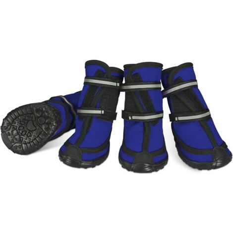 Bottes de Protection pour Chien Ensemble imperméable, Chaussures Chien antidérapantes avec Boucle adhésive Sangles réfléchissantes Chaussures Chiens Chaudes résistantes pour Les Chiens Bleu XXL (1/5)