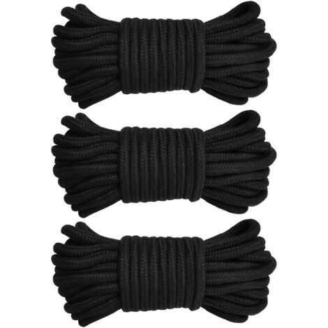 Corde Nylon Mil-Com 7mm X 15m (50ft) Noire - Utilitaire Camping Pêche Rando