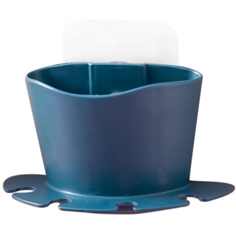 1 pcs sans poinçon brosse à dents porte-dentifrice support de rangement accessoires de salle de bain organisateur (bleu foncé, brosse à dents et dentifrice non inclus) (1/5)