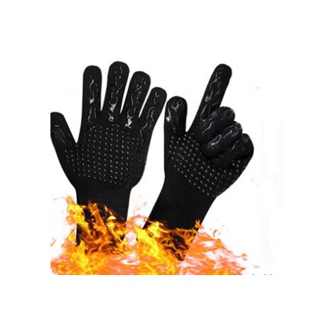 Barbecue noir, cuisine, silicone antidérapant résistant à haute température 800 degrés isolation thermique et anti - blanchiment micro
Gants de poêle à vagues
