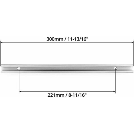 QWORK Rail T-Track 300mm Aluminium 19x10mm - Lot De 4 Rails à Onglet Pour Scie Table Défonceuse