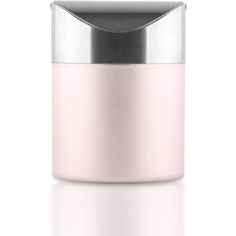 (rose) Mini Poub Table Acier Inoxydable Poub Couvercle Pivotant Mini Poub Moderne Couvercle Poub Table Pratique Inox Mini Poub Plan Travail pour Bureau Table Voiture Chambre (1/5)