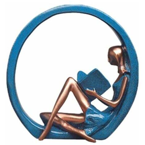 Dame Statue Résine Femmes Cercle Lecture Fille Creux Ornement Figurines pour Porche Bureau TV Meuble (1/5)