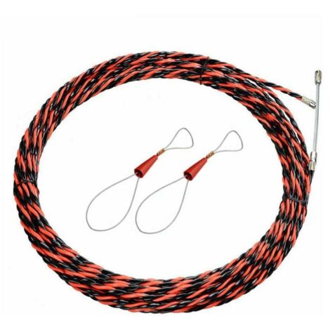 Aiguille Electricien 30M Tire Fil Electrique 5mm Diamètre Aiguille Tire Fil, rétractable d'installation pour tire Cable et rallonge en acier spiralé flexible tire fils electrique Tire fils d'électrici
