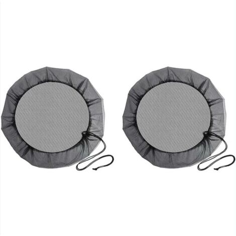 (Diamètre 100 cm) Filet de Baril de Pluie, 2 Pièces Filet de Protection avec Cordon de Serrage, Couverture Anti-Moustique & Animaux pour Récupérateur deau de Pluie