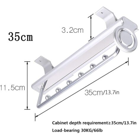 Porte-vêtements Extractible Porte Pantalon Cintre Coulissant,penderie Telescopique,Rail De