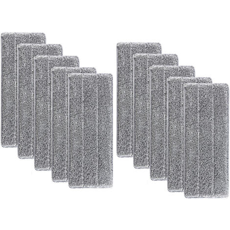 10 pièces Serpillères en Microfibre pour Balai Lave-Sol Housse de Nettoyage de Rechange Vadrouille La Tête de Ménage de Vadrouille pour Balai Plat Nettoyage en Microfibre/Lingettes de Nettoyage 33x12m (1/5)