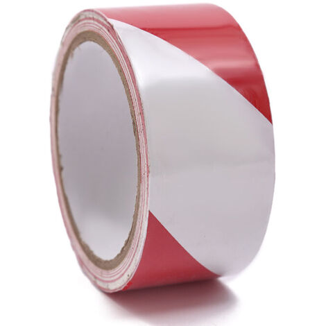 Ruban adhésif de signalisation - 4.8CM15M par Rouleau - pour Le marquage au Sol/sécurité - Rayures Rouge et BlancRuban de signalisation (1/5)