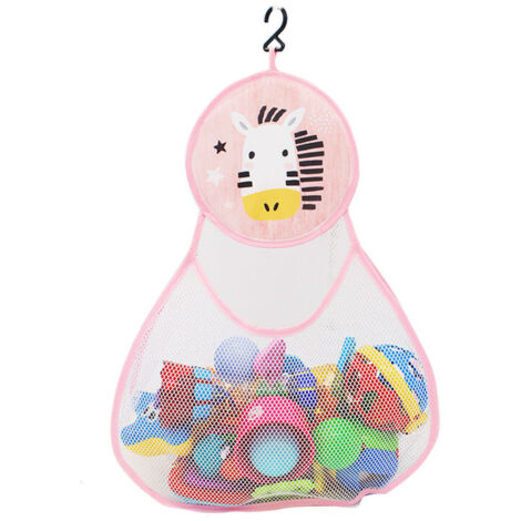 (zèbre)Sac de rangement pour jouets de salle de bain pour enfants pour le stockage de jouets de bain dessin animé sac suspendu de grande capacité (1/4)