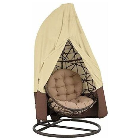 420D Housse de protection pour fauteuil suspendu avec fermeture éclair Oxford 190 x 115 cm/232 cm x 203 cm Housse de protection étanche pour meubles de jardin et d'extérieur 190 x 115 cm( Einzelsitz) (1/5)