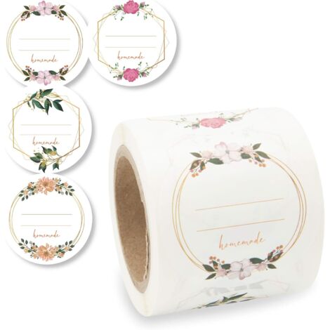Étiquettes autocollantes florales de 50 mm (200 feuilles) (1/5)