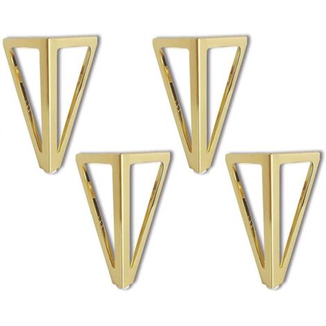 4x Pieds de Table en Métal Triangulaires 15cm Pieds de Meuble Style Moderne pour Armoires Canapés Lit Doré (1/5)