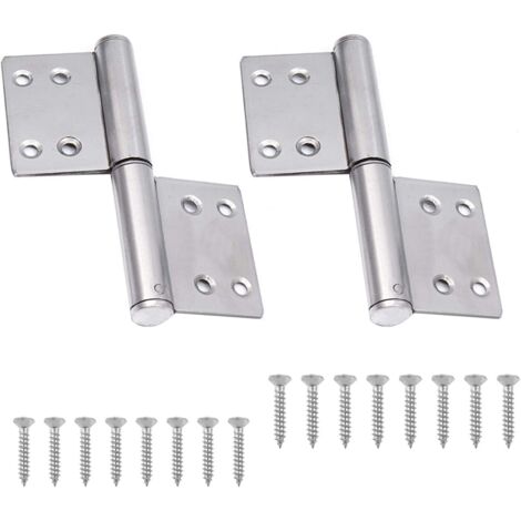 Charnières de porte détachables en acier inoxydable 2 pièces charnières de porte à rotation de 360 ​​degrés et charnières à 2 feuilles meubles pliables et silencieux avec (1/5)