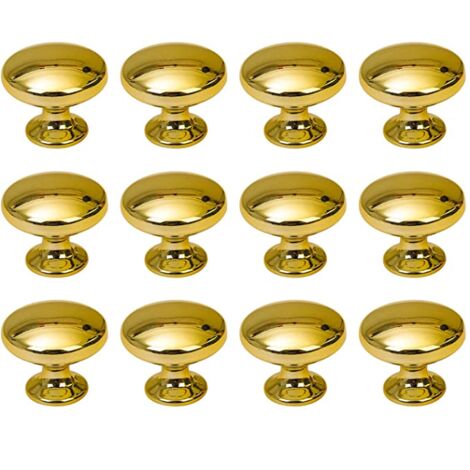 Boutons de porte ronds Boutons de tiroir 30mm Poignées de tiroir avec vis pour armoire bureau chevet bibliothèque meubles 12pcs or (1/5)