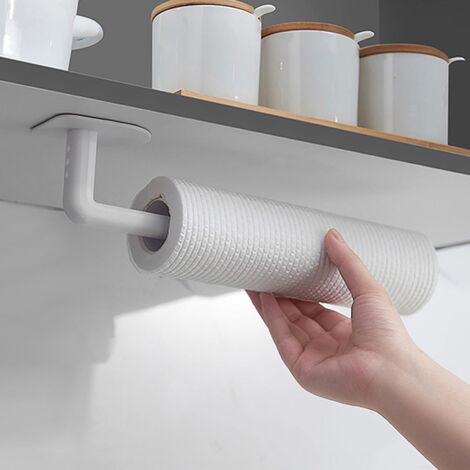 2pcs Towel Rack Kitchen Wall Mounted Space Saving Paper Roll Holder Under Cabinet New (1/5)
