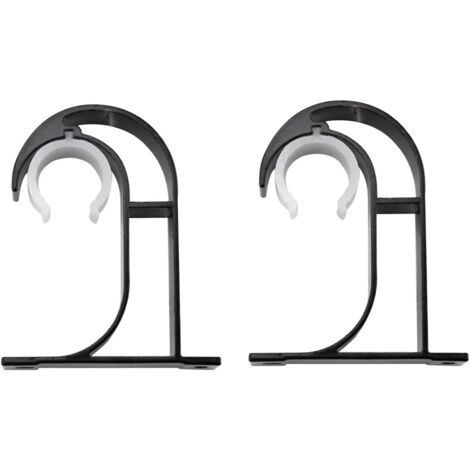 2 Supports Double Tringle Rideau - Alliage Aluminium - Blanc - Pour Rideaux Lourds