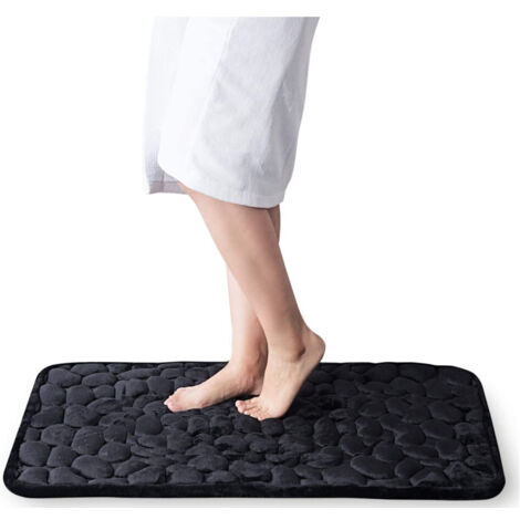 LUOJINYI Tapis de bain 50 x 80 cm, antidérapant, doux, absorbant l'eau, en microfibre, pour la salle de bain, lavable en machine, pour baignoire, douche et salle de bain, blanc