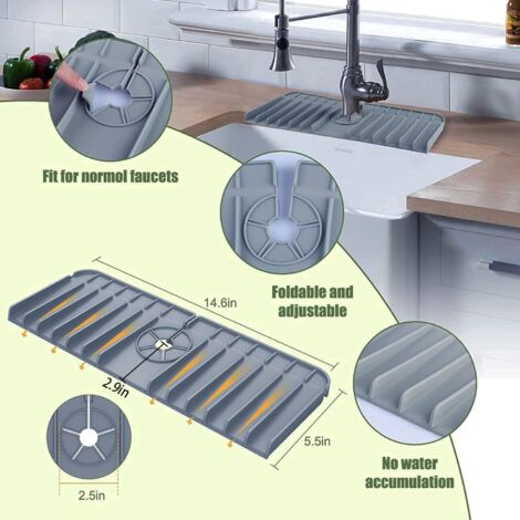 Tapis Anti éclaboussure Evier Plateau Anti-gouttes Avec Poignée De Tapis Anti éclaboussure Evier Plateau Anti-gouttes Avec Poignée De