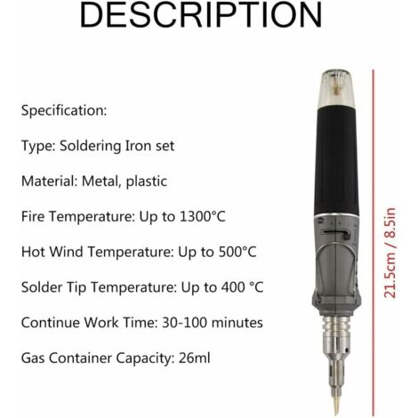 Fer à Souder Professionnel 12 En 1 Butane - Double Fonction Fer à Souder Et Pistolet à Flamme Avec Accessoires