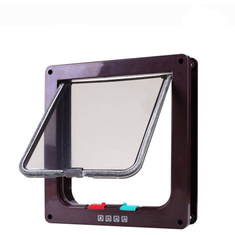 Lit magnétique pour chat noir taille L avec porte battante et 4 voies de verrouillage pour chats, chatons et chiots