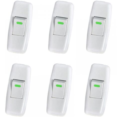 (6 Pack)Interrupteur Lampe, Interrupteur Torpedo, Ligne Cordon Interrupteur, Interrupteur Lampe de Chevet, Interrupteur à Bascule en Ligne pour Lampe de Table de Chevet Remplacement du Bouton Marche (1/5)