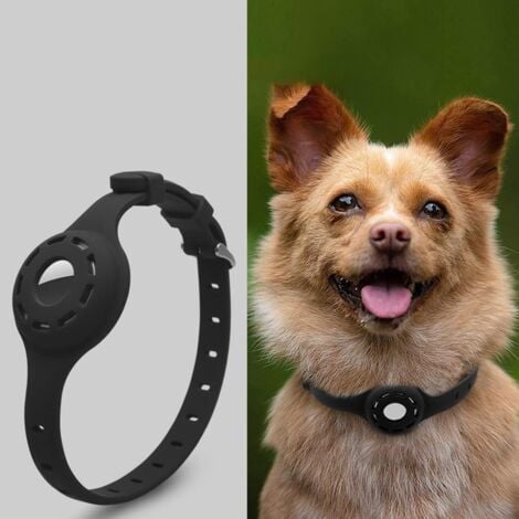 Collier Chat Anti Étranglement en Silicone Réglable pour Air Tag pour chat AirTag I Collier pour chat avec fermeture de sécurité I compatible avec Apple AirTag I Bracelet en silicone noir