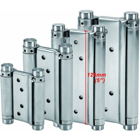 Charnières À Ressort (126mm) en Acier Inox À Double Action pour Portes Battante Charnière Fermeture Automatique pour Saloon Café Bar Pub Comptoir Porte Placard Jusqu'à 25kg (2 PCS) (1/5)
