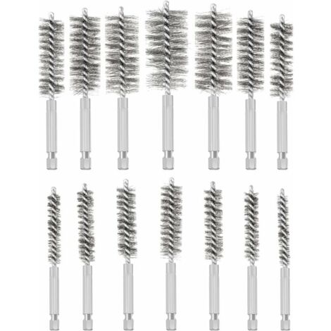 Brosse Metallique pour Perceuse, 14 Pièces Brosse de Trou en Acier Inoxydable, Différentes Tailles Brosse de Nettoyage en Acier Inoxydable pour éliminer Vieille Peinture et Rouille (1/5)