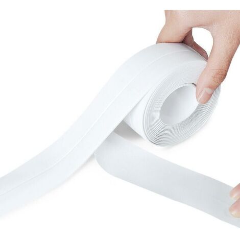 Ruban d'étanchéité Blanc, Salle de Bain, pour cuisine ou salle de bain,Ruban auto-adhésif anti-moisissure et anti-fuite adapté à de nombreuses occasions (2 pièces 3.2m, Blanc) (1/5)
