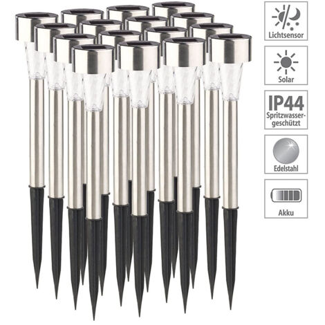 Lot de 16 bornes solaires à LED lampes de jardin à planter (1/4)
