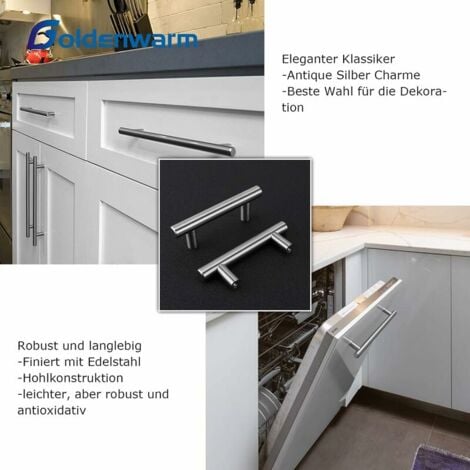 Lot de 15 	 Poignées Porte Cusine Poignées Meuble Cuisine -LS201BSS96 Poignées Armoire Cuisine en Acier Inoxydable pour Cuisine, Salle de Bain, Chambre, Bureau Entraxe 96mm thsinde
