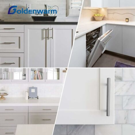 Lot de 15 	 Poignées Porte Cusine Poignées Meuble Cuisine -LS201BSS96 Poignées Armoire Cuisine en Acier Inoxydable pour Cuisine, Salle de Bain, Chambre, Bureau Entraxe 96mm thsinde