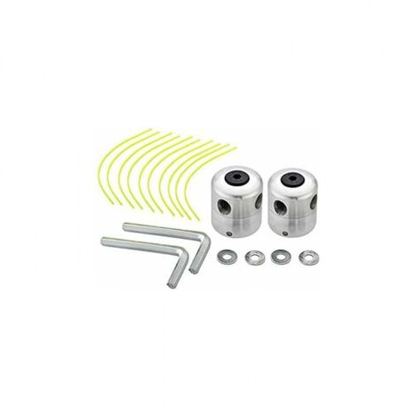 Lot de 2 têtes de débroussailleuse universelles en aluminium Double tête de ligne en nylon Bobine de ligne Accessoire de débroussailleuse (1/5)