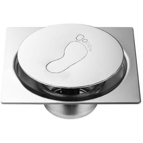Bouchon de filtre de vidange de baignoire en acier déodorant pour drain de plancher Pop Up,(10cm10cm) (1/4)