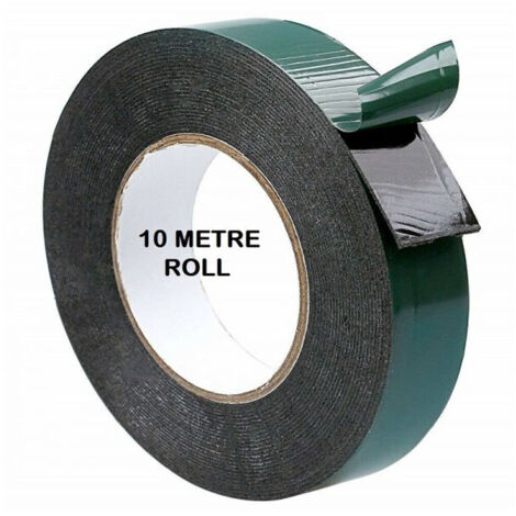 Nouveau 1Roll Noir Super Strong Sticky Waterproof Adhésif Ruban Mousse Double Face 10M (1/5)