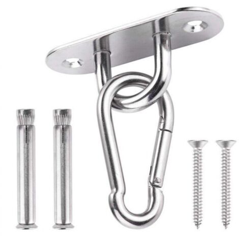 Zhujiehigh Plaques à œillets, 2 Pièces M8 Plaque Oeil En Acier Inoxydable, Crochets De Plafond, Plaque Oeil Crochet Fixation Murale, Pour Suspendue Bateau Chaise Auvent Hamac, Capacité 250 Kg, Ovale