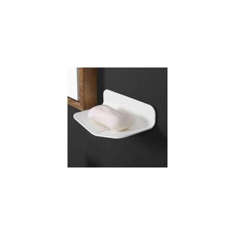 2 pièces-blanc Porte Savon en Caoutchouc sans Perçage Disque de Savon Autodrainé pour Salle de Bains économiseur de Savon la Douche (1/4)