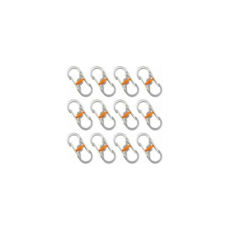 8 Mini Mousquetons En S Double Clip - Acier Inoxydable Noir | Pour Clés, Sac à Dos & Outdoor