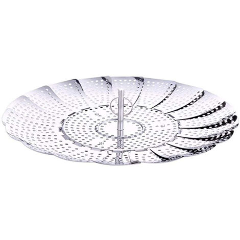 S-Réglable Insert À Vapeur En Acier Inoxydable,Vapeur À Légumes,Casseroles À Vapeur Pliable Avec Poignée Coulissante Anti-Chaud Et Pieds Antidérapants (1/5)
