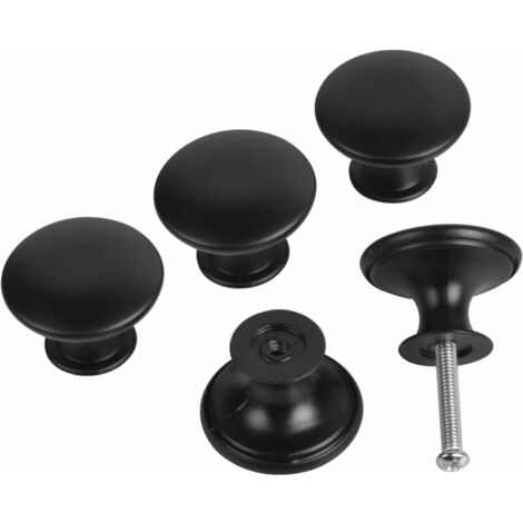 Boutons de Placard  Boutons de Tiroir Vintage, 30mm Tiroir de Porte Poignée, Rond Bouton de Meubles, Boutons de Porte, Poignées de Meuble pour Armoire Cuisine, Tables Chevet 16PCS  (Noir)