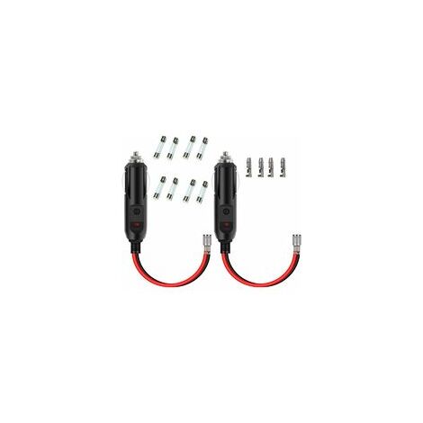 2 Pcs Adaptateur Allume-Cigare Power Câble 16 AWG 15A/10A Mâle Fiche Chargeur de Voiture Power Câble avec Câble pour Voiture Backup/Pompe à Air/Electric Cup (1/5)