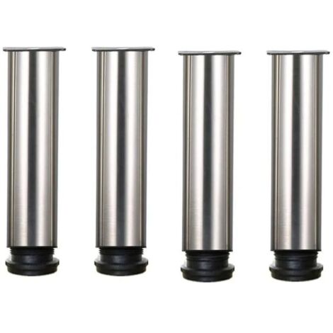 Pied de meuble-Lot de 4 Pieds de meubles de hauteur réglable en acier inoxydable pour canapé table armoires - 20cm - 20cm (1/4)