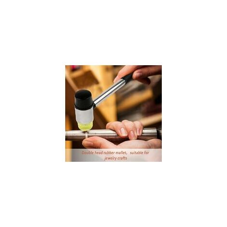 Marteau à Double Tête Caoutchouc/nylon - Maillet 25 Mm, Poignée Antidérapante, Pour Bois, Cuir, Bijoux, Bricolage Fin