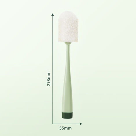Lave-bouteille à long manche nettoyant pour brosse à bouteille détachable tasse épurateur lavage éponge brosse de nettoyage cuisine outils de nettoyage 1pc (vert)