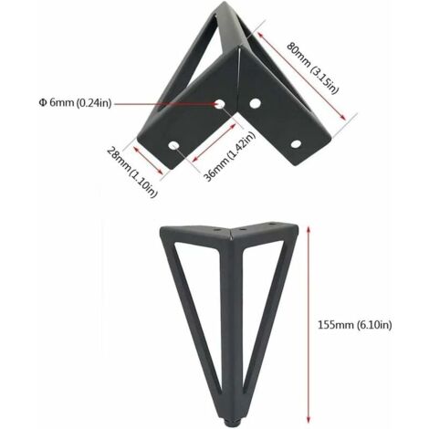 4-piece Set Black Diy Table Leg Cabinet Leg Chair Cabinet Sofa And Other Furniture