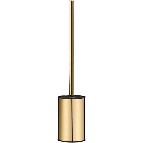 Brosse WC murale dorée en acier inoxydable 304 rond pour salle de bain (doré) (1/5)