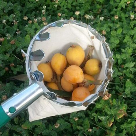 Outil de Cueillette de Fruits,Cueilleurs de Fruits Outils de Cueillette de Jardinage Métal Cueille-Fruits avec Sac de Collecte pour la Récolte de Pommes, Agrumes, Poires, Pêches, Outils de Jardinage