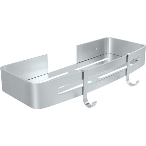 Étagère de Douche Etagère de Salle de Bain Sans Perçage,Panier de Douche Mural, Serviteur de Douche Panier de Rangement Organiseur, Adhésif, Aluminium (1/5)