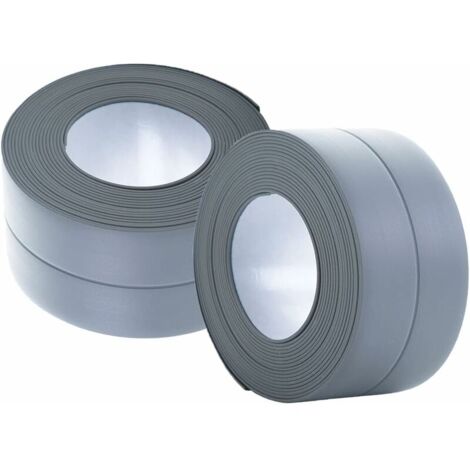 Plinthe souple - bande d'extrémité 22 mm 6 mètres pour cuisine et salle de bain, bande d'étanchéité autocollante, bande pliable flexible, bande d'étanchéité pour joints, anthracite (gris) (1/5)